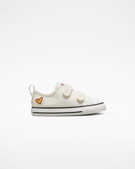 Zapatillas Bajas Converse Chuck Taylor All Star Easy-On Hearts Niña Blancas Rojas Oscuro | PE W05478